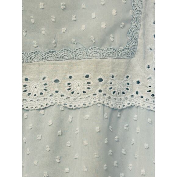 Swiss Dot Hollowed Out Ruffle Sleeve Blouse – Size Medium - Picture 7 of 8